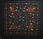 Handmade Manila Embroidered Shawl. Natural Silk. Ref.1011196NGCO 413.220€ #500351011196NGCO